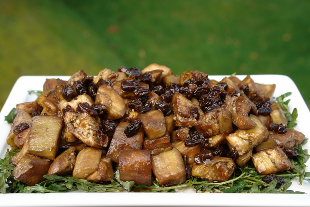 Eggplant and arugula salad