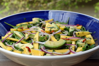 Mango avocado and arugula salad